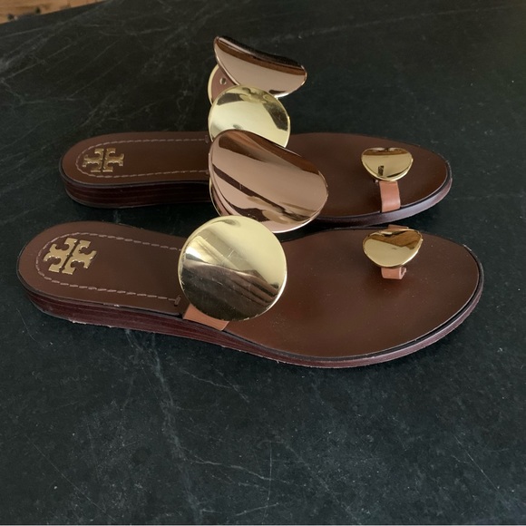 Tory Burch Brown and Gold Sandals - Picture 9 of 16